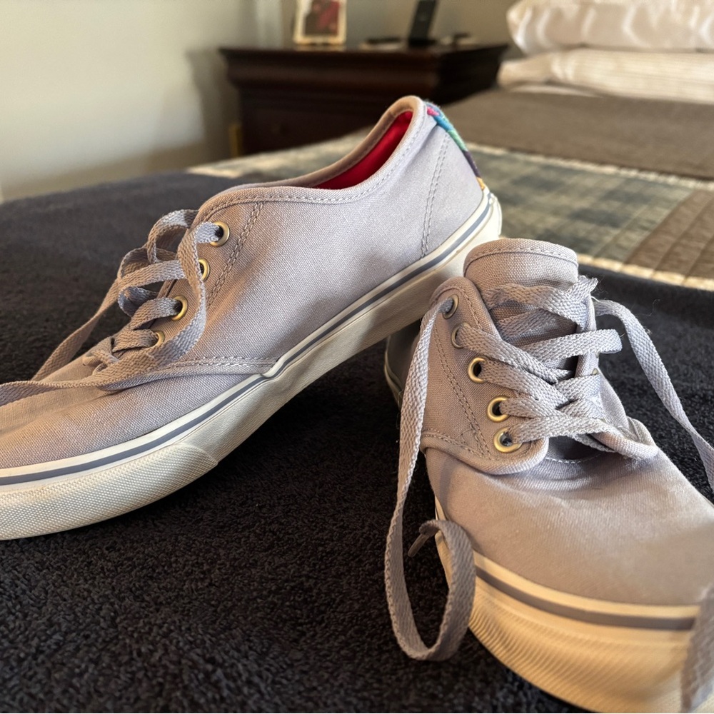 Gray and Pink Canvas Sneakers